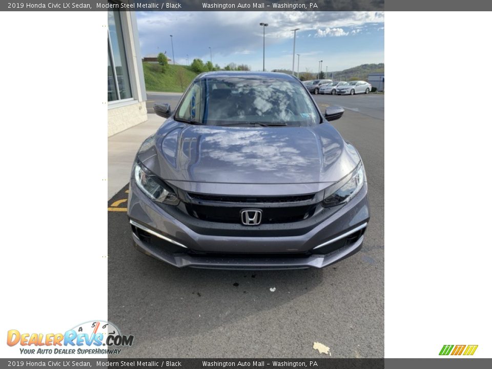 2019 Honda Civic LX Sedan Modern Steel Metallic / Black Photo #3
