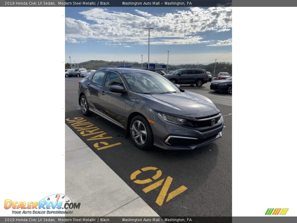 2019 Honda Civic LX Sedan Modern Steel Metallic / Black Photo #4