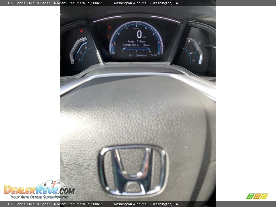 2019 Honda Civic LX Sedan Modern Steel Metallic / Black Photo #29