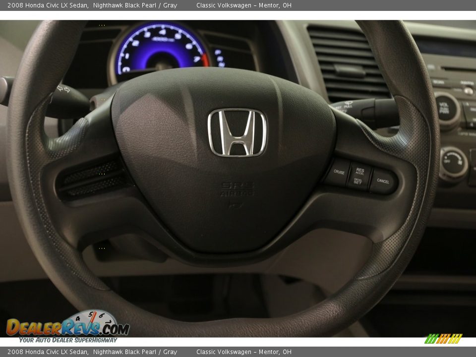2008 Honda Civic LX Sedan Nighthawk Black Pearl / Gray Photo #6