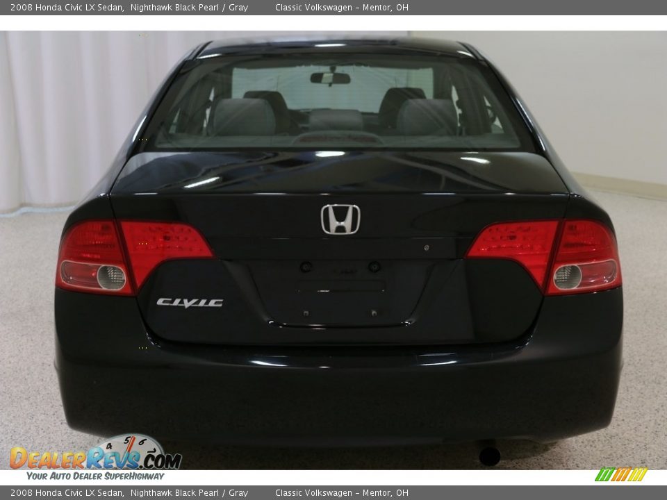 2008 Honda Civic LX Sedan Nighthawk Black Pearl / Gray Photo #14