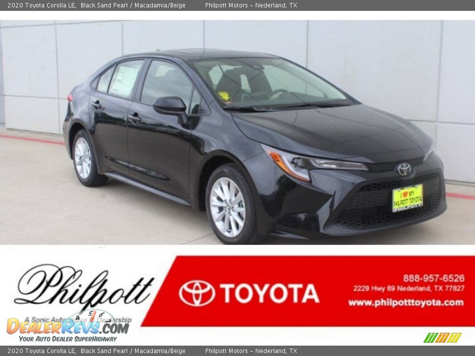 2020 Toyota Corolla LE Black Sand Pearl / Macadamia/Beige Photo #1