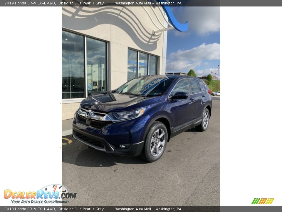 2019 Honda CR-V EX-L AWD Obsidian Blue Pearl / Gray Photo #2