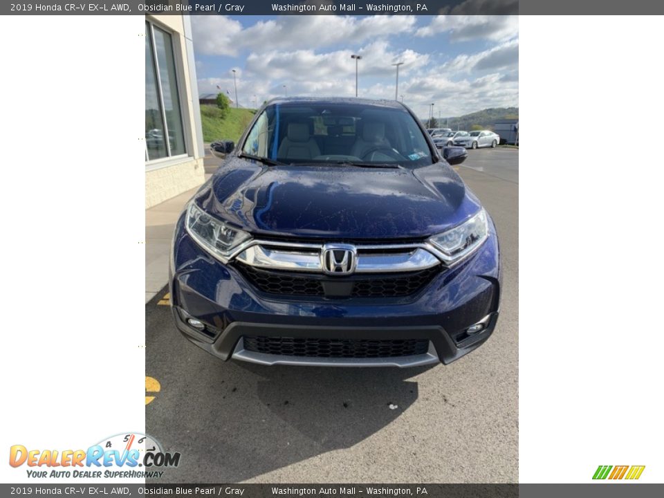 2019 Honda CR-V EX-L AWD Obsidian Blue Pearl / Gray Photo #3