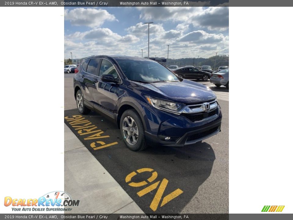 2019 Honda CR-V EX-L AWD Obsidian Blue Pearl / Gray Photo #4