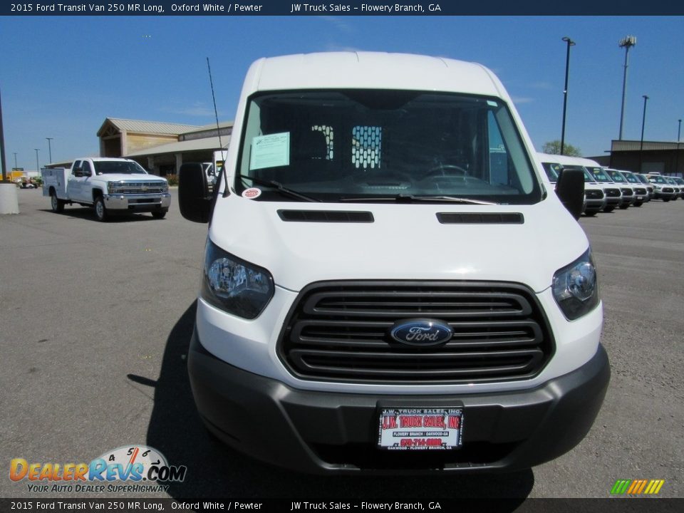 2015 Ford Transit Van 250 MR Long Oxford White / Pewter Photo #8