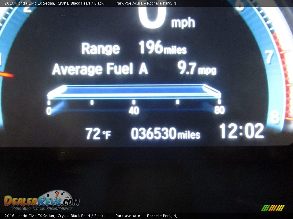 2016 Honda Civic EX Sedan Crystal Black Pearl / Black Photo #22