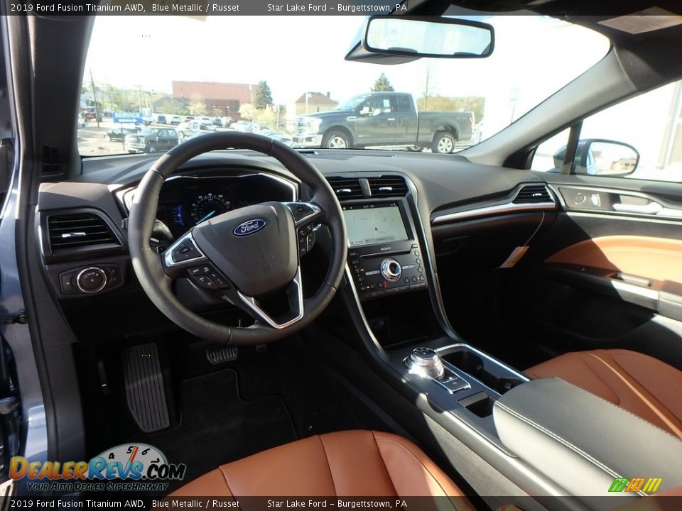 Russet Interior - 2019 Ford Fusion Titanium AWD Photo #11