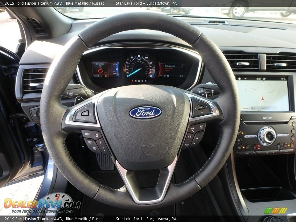 2019 Ford Fusion Titanium AWD Steering Wheel Photo #16