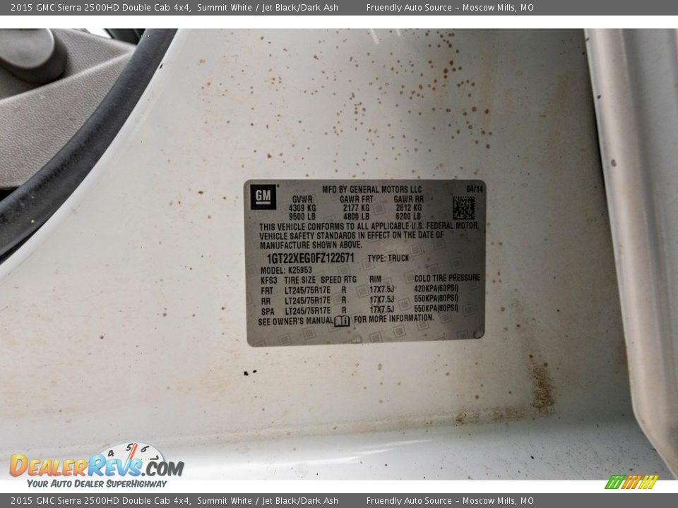 2015 GMC Sierra 2500HD Double Cab 4x4 Summit White / Jet Black/Dark Ash Photo #35