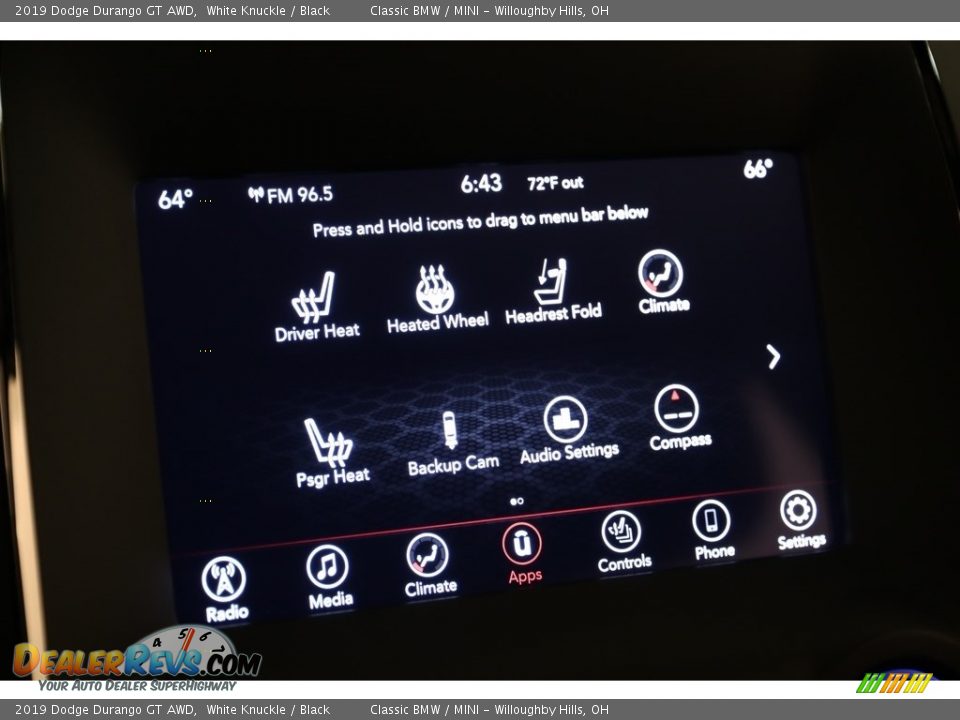 2019 Dodge Durango GT AWD White Knuckle / Black Photo #14