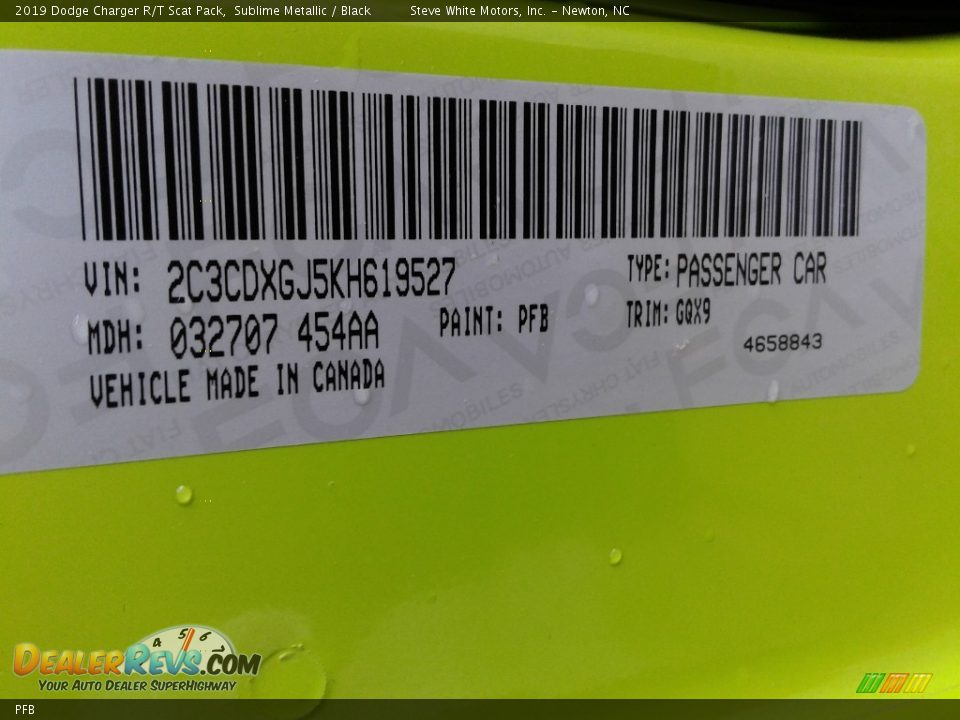 Dodge Color Code PFB Sublime Metallic