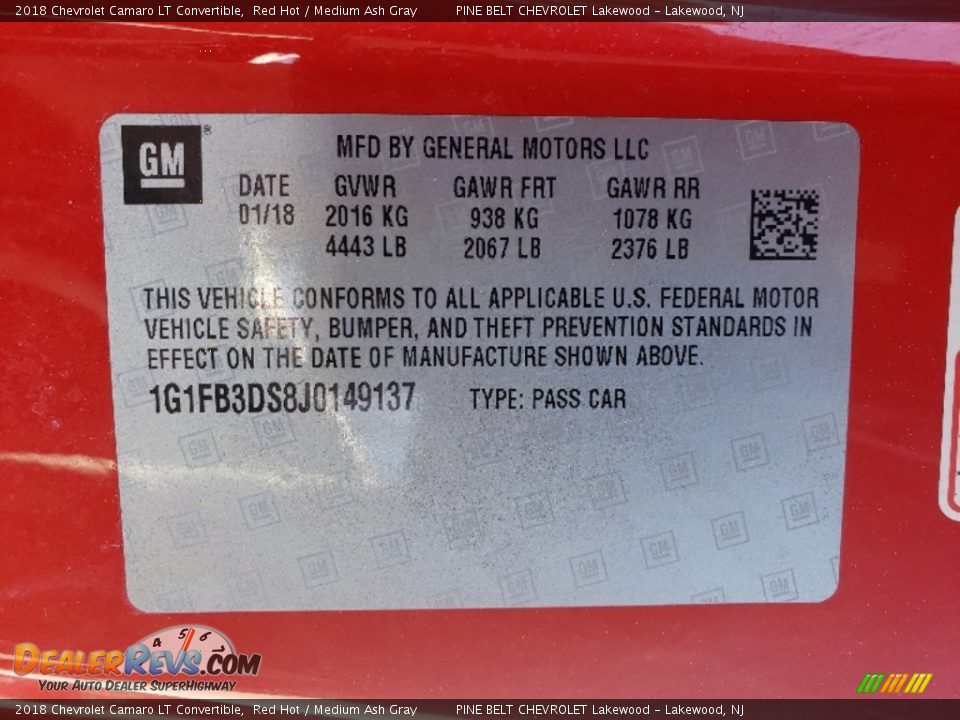 2018 Chevrolet Camaro LT Convertible Red Hot / Medium Ash Gray Photo #26