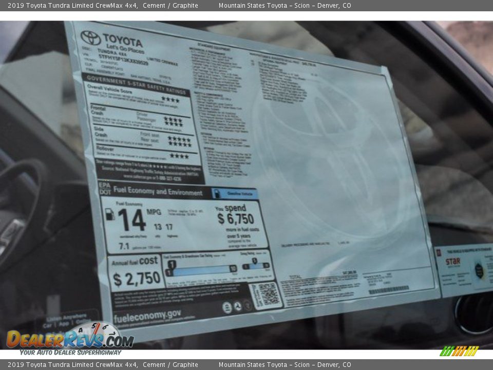 2019 Toyota Tundra Limited CrewMax 4x4 Cement / Graphite Photo #10