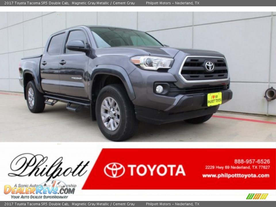 2017 Toyota Tacoma SR5 Double Cab Magnetic Gray Metallic / Cement Gray Photo #1