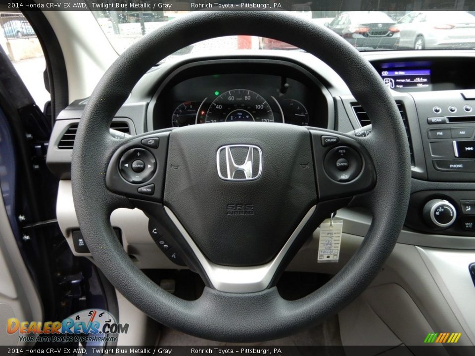 2014 Honda CR-V EX AWD Twilight Blue Metallic / Gray Photo #21