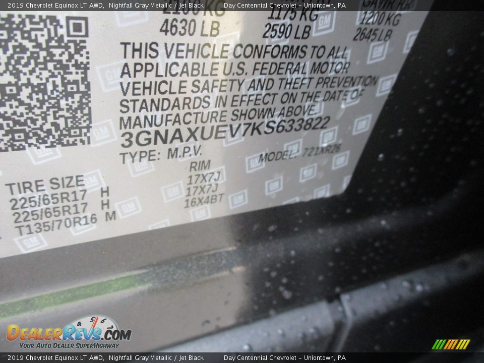 2019 Chevrolet Equinox LT AWD Nightfall Gray Metallic / Jet Black Photo #19