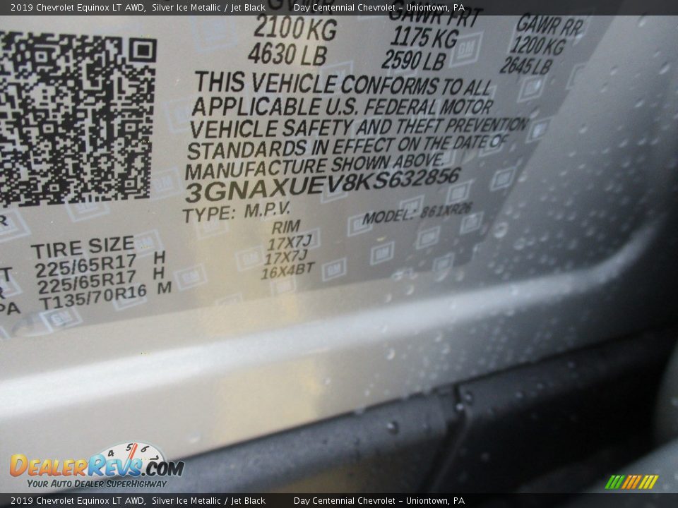 2019 Chevrolet Equinox LT AWD Silver Ice Metallic / Jet Black Photo #19