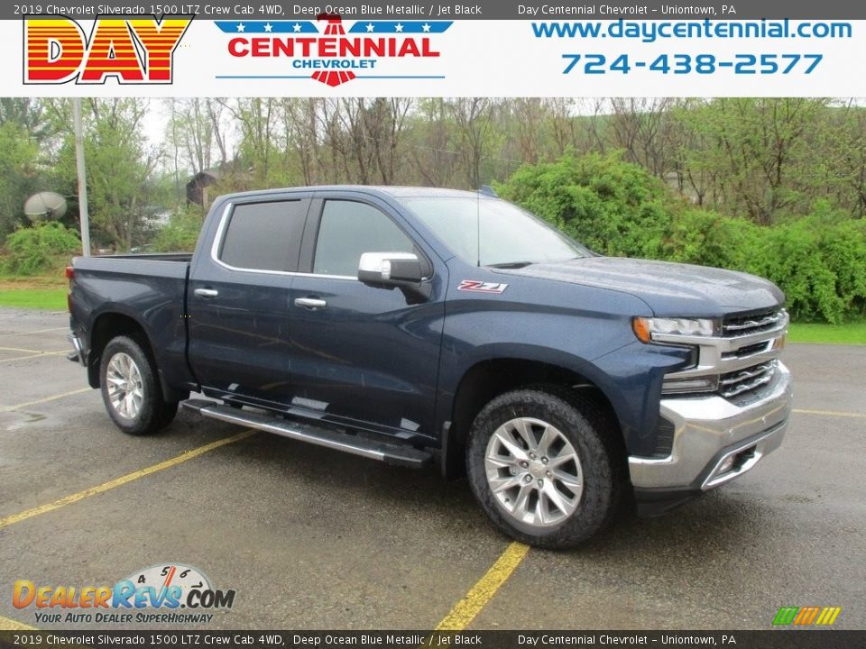 2019 Chevrolet Silverado 1500 LTZ Crew Cab 4WD Deep Ocean Blue Metallic / Jet Black Photo #1