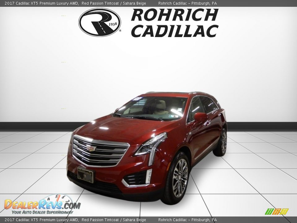 2017 Cadillac XT5 Premium Luxury AWD Red Passion Tintcoat / Sahara Beige Photo #1