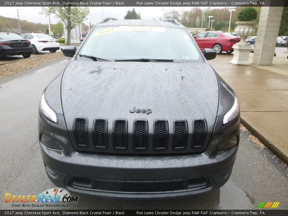 2017 Jeep Cherokee Sport 4x4 Diamond Black Crystal Pearl / Black Photo #4