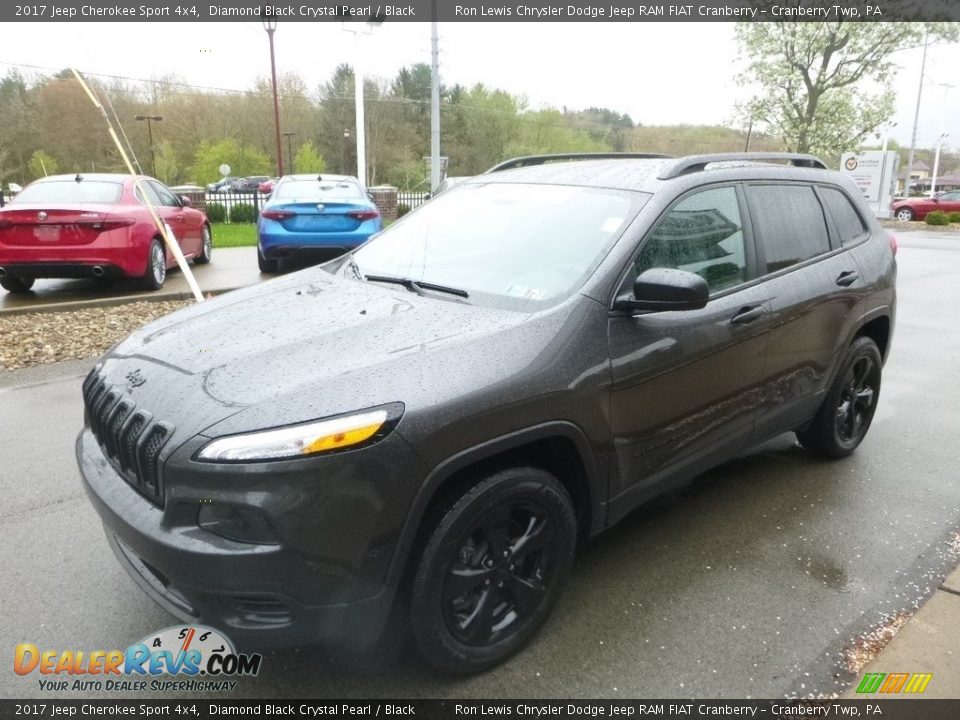 2017 Jeep Cherokee Sport 4x4 Diamond Black Crystal Pearl / Black Photo #5
