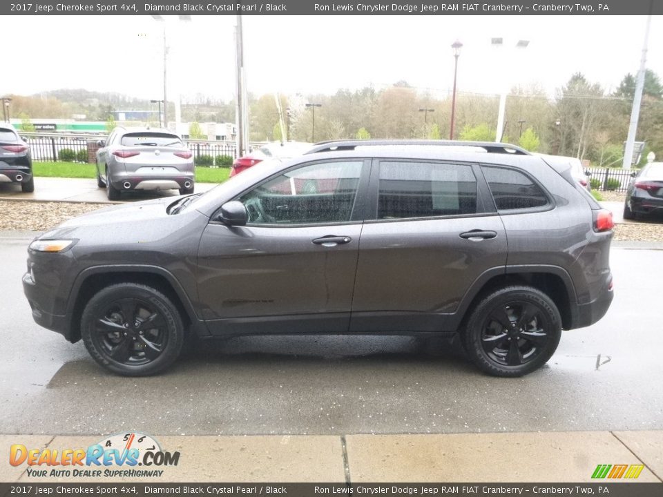 2017 Jeep Cherokee Sport 4x4 Diamond Black Crystal Pearl / Black Photo #6