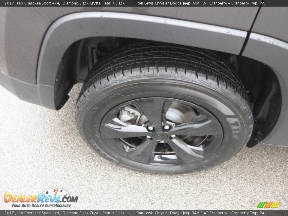 2017 Jeep Cherokee Sport 4x4 Diamond Black Crystal Pearl / Black Photo #9