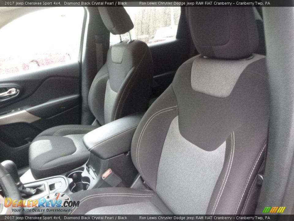 2017 Jeep Cherokee Sport 4x4 Diamond Black Crystal Pearl / Black Photo #13