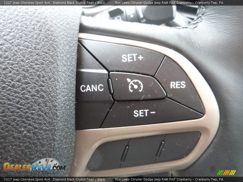 2017 Jeep Cherokee Sport 4x4 Diamond Black Crystal Pearl / Black Photo #18