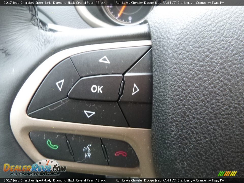 2017 Jeep Cherokee Sport 4x4 Diamond Black Crystal Pearl / Black Photo #19