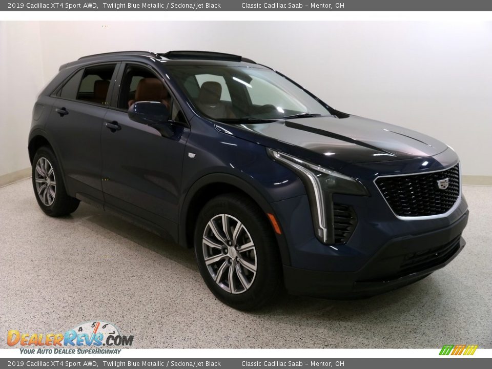 2019 Cadillac XT4 Sport AWD Twilight Blue Metallic / Sedona/Jet Black Photo #1