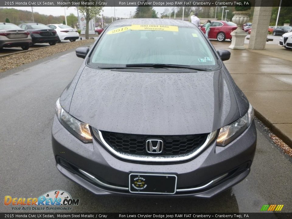 2015 Honda Civic LX Sedan Modern Steel Metallic / Gray Photo #4