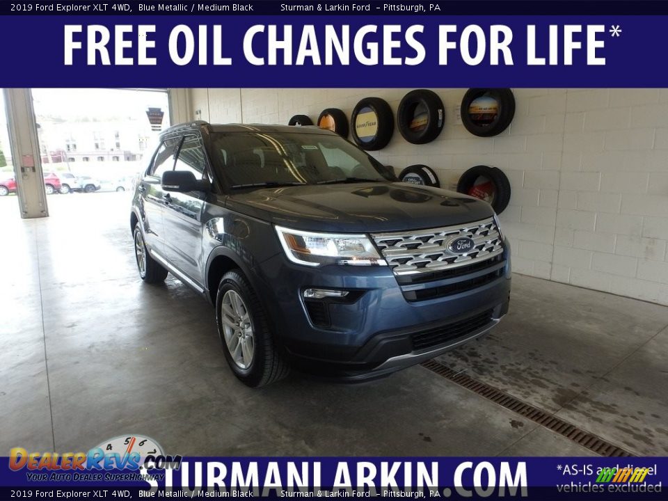 2019 Ford Explorer XLT 4WD Blue Metallic / Medium Black Photo #1