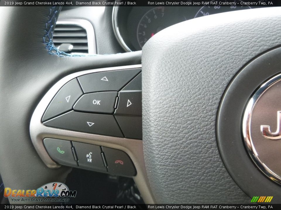 2019 Jeep Grand Cherokee Laredo 4x4 Diamond Black Crystal Pearl / Black Photo #20