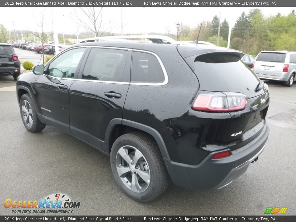 2019 Jeep Cherokee Limited 4x4 Diamond Black Crystal Pearl / Black Photo #3