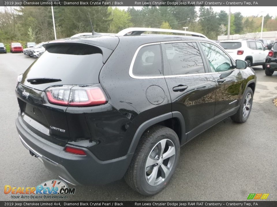 2019 Jeep Cherokee Limited 4x4 Diamond Black Crystal Pearl / Black Photo #5