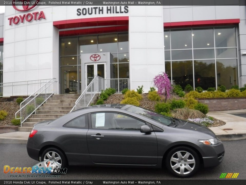 2010 Honda Civic LX Coupe Polished Metal Metallic / Gray Photo #2