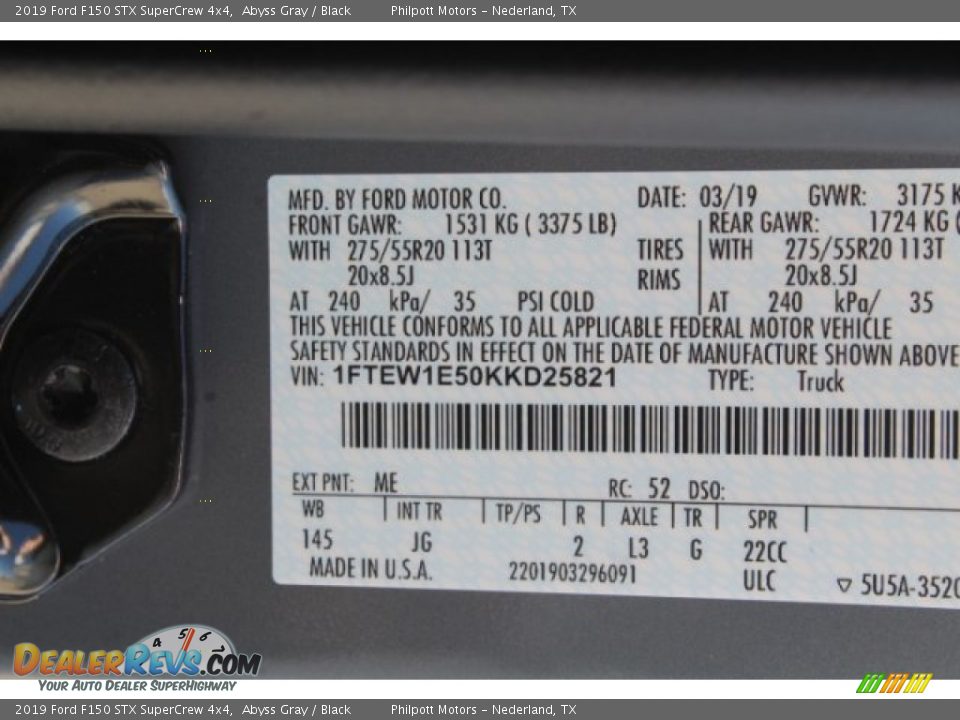 2019 Ford F150 STX SuperCrew 4x4 Abyss Gray / Black Photo #22