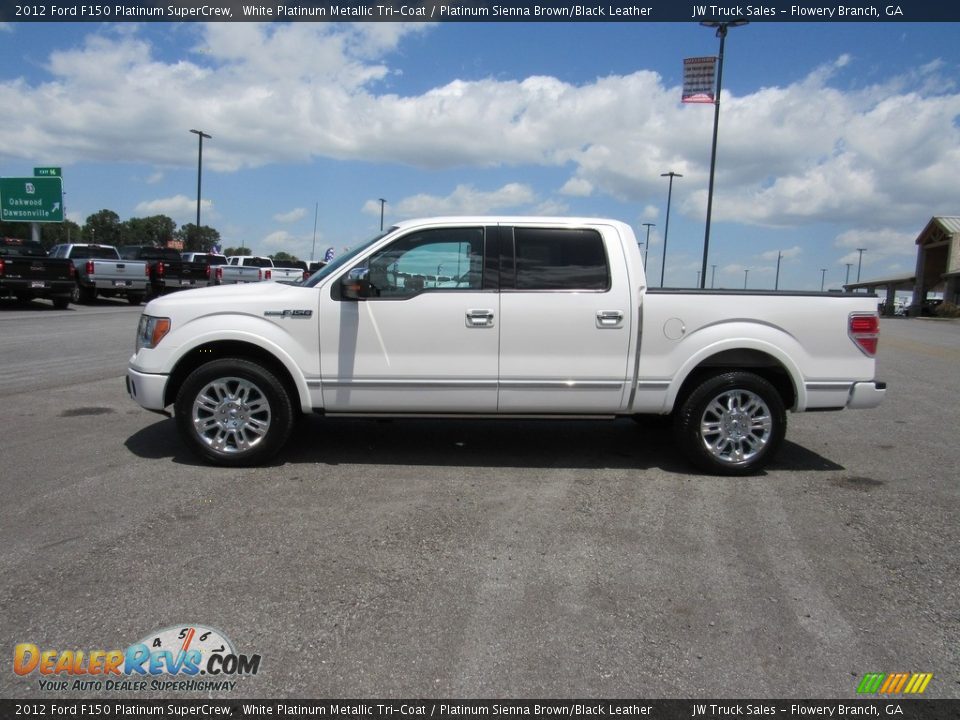 2012 Ford F150 Platinum SuperCrew White Platinum Metallic Tri-Coat / Platinum Sienna Brown/Black Leather Photo #2
