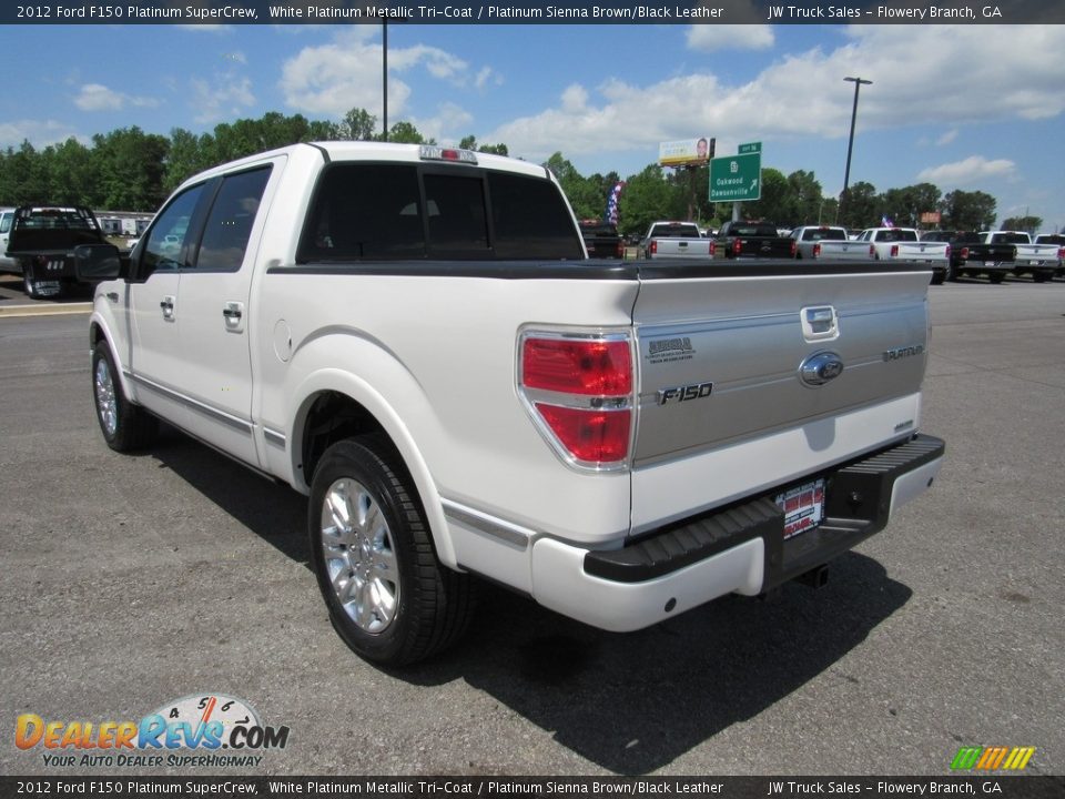 2012 Ford F150 Platinum SuperCrew White Platinum Metallic Tri-Coat / Platinum Sienna Brown/Black Leather Photo #3