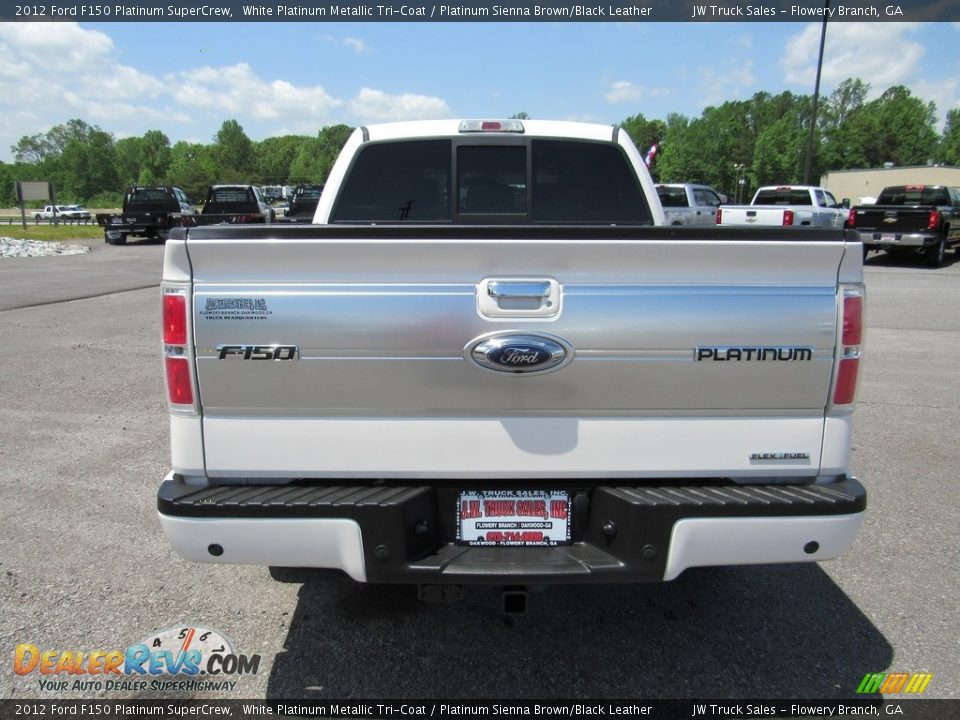2012 Ford F150 Platinum SuperCrew White Platinum Metallic Tri-Coat / Platinum Sienna Brown/Black Leather Photo #4