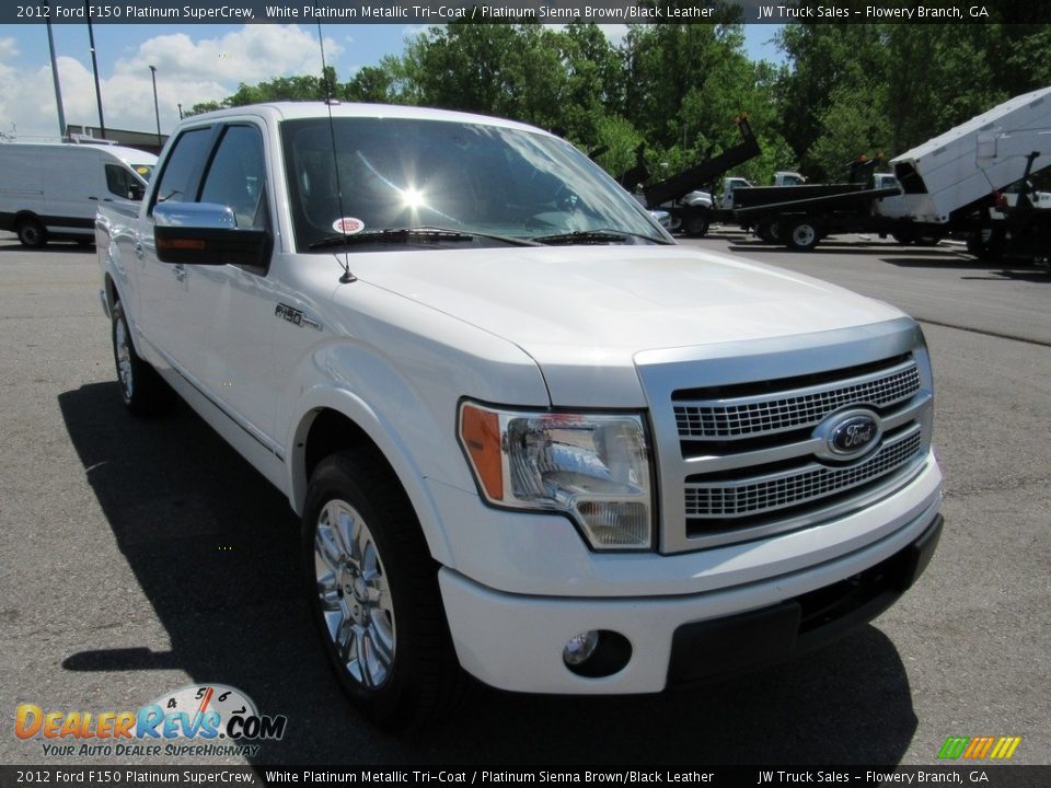 2012 Ford F150 Platinum SuperCrew White Platinum Metallic Tri-Coat / Platinum Sienna Brown/Black Leather Photo #7
