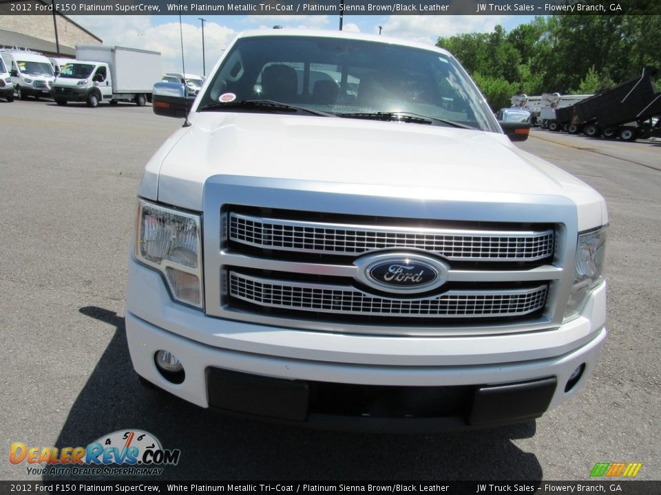 2012 Ford F150 Platinum SuperCrew White Platinum Metallic Tri-Coat / Platinum Sienna Brown/Black Leather Photo #8