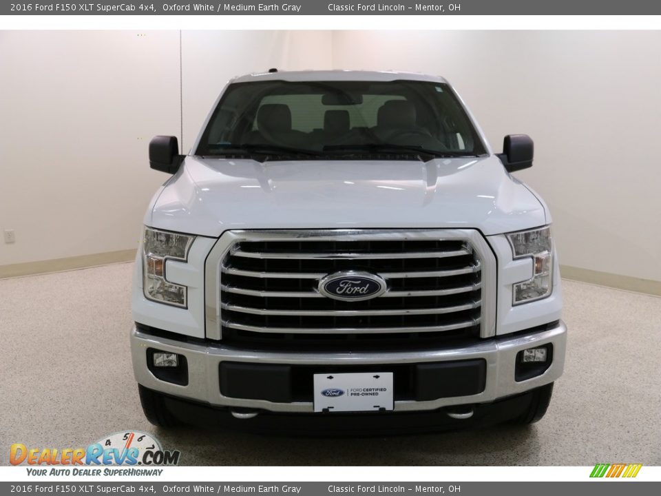 2016 Ford F150 XLT SuperCab 4x4 Oxford White / Medium Earth Gray Photo #2