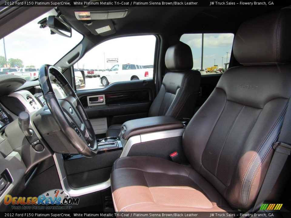 2012 Ford F150 Platinum SuperCrew White Platinum Metallic Tri-Coat / Platinum Sienna Brown/Black Leather Photo #16