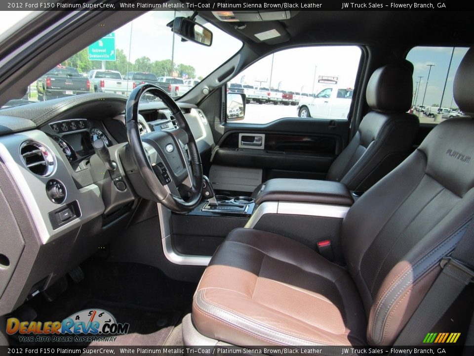 2012 Ford F150 Platinum SuperCrew White Platinum Metallic Tri-Coat / Platinum Sienna Brown/Black Leather Photo #17
