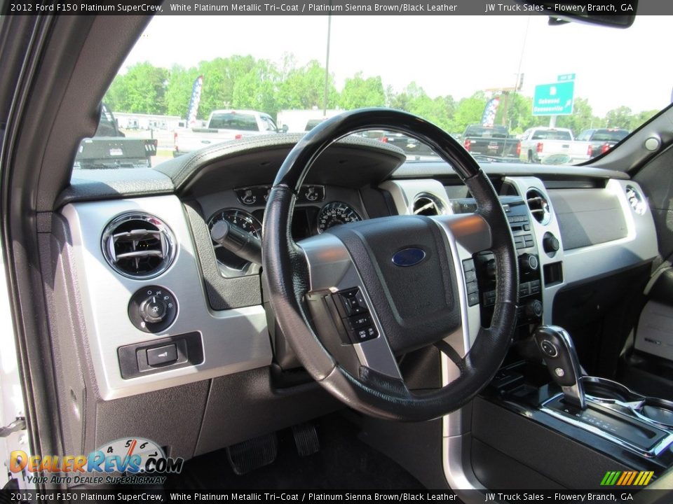 2012 Ford F150 Platinum SuperCrew White Platinum Metallic Tri-Coat / Platinum Sienna Brown/Black Leather Photo #18