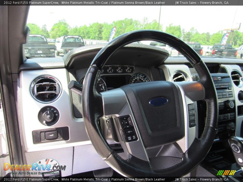 2012 Ford F150 Platinum SuperCrew White Platinum Metallic Tri-Coat / Platinum Sienna Brown/Black Leather Photo #19