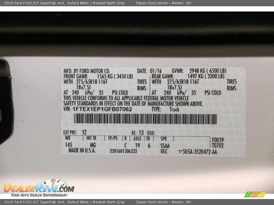 2016 Ford F150 XLT SuperCab 4x4 Oxford White / Medium Earth Gray Photo #22